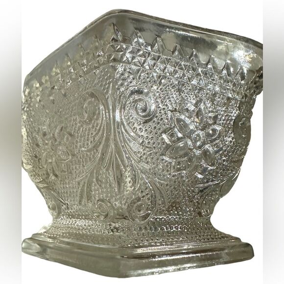 Indiana Tiara Sandwich Clear Glass Diamond Shaped Sugar and Creamer Vintage. - Picture 2 of 6